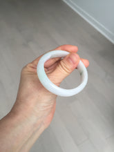 Load image into Gallery viewer, 52mm certified Type A 100% Natural green/white oval Jadeite Jade bangle BM60-0287