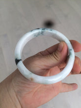 Load image into Gallery viewer, 59.4mm Certificated Type A 100% Natural White green red purple(FU LU SHOU) with green floating flowers Jadeite Jade bangle G110-9544