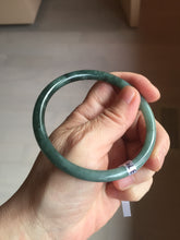 Load image into Gallery viewer, 55mm certified 100% Natural dark green gray flat nephrite bangle HN155-9687