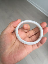 Load image into Gallery viewer, 52mm certified Type A 100% Natural green/white oval Jadeite Jade bangle BM60-0287