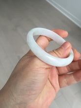 Load image into Gallery viewer, 52mm certified Type A 100% Natural green/white oval Jadeite Jade bangle BM60-0287