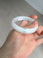 Load image into Gallery viewer, 52mm certified Type A 100% Natural green/white oval Jadeite Jade bangle BM60-0287