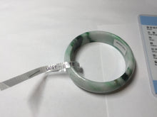 Load image into Gallery viewer, 46.7mm certified Type A 100% Natural sunny green/brown/white(白底青) kids Jadeite Jade bangle/scarf buckle PJ67-0098