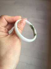 Load image into Gallery viewer, 50.2mm Certified Type A 100% Natural white with floating flowers/purple Jadeite Jade bangle BL92-4677