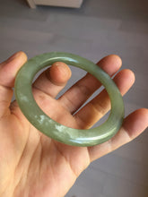 Load image into Gallery viewer, 55mm certified 100% Natural dark green gray flat nephrite bangle HN155-9687