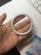Load image into Gallery viewer, 54.5mm Certified type A 100% Natural light green white purple slim round cut Jadeite bangle BN20-9106