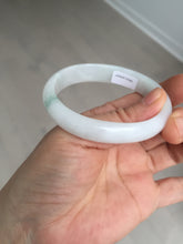 Load image into Gallery viewer, 52mm certified Type A 100% Natural green/white oval Jadeite Jade bangle BM60-0287