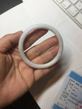 Load image into Gallery viewer, 54.5mm Certified type A 100% Natural light green white purple slim round cut Jadeite bangle BN20-9106