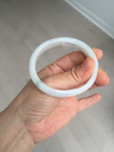 Load image into Gallery viewer, 52mm certified Type A 100% Natural green/white oval Jadeite Jade bangle BM60-0287