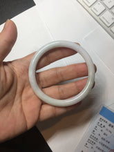 Load image into Gallery viewer, 54.5mm Certified type A 100% Natural light green white purple slim round cut Jadeite bangle BN20-9106