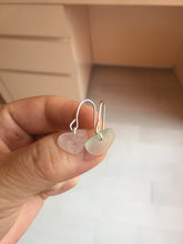 Load image into Gallery viewer, 100% Natural type A light green white heart jadeite Jade beads earring group BP56 (add-on item, not for sale individually)