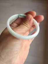 Load image into Gallery viewer, 50.2mm Certified Type A 100% Natural white with floating flowers/purple Jadeite Jade bangle BL92-4677