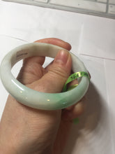 Load image into Gallery viewer, 56mm Certified Type A 100% Natural sunny green/white(白底青) Jadeite Jade bangle G71-1309