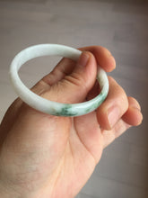 Load image into Gallery viewer, 50.2mm Certified Type A 100% Natural white with floating flowers/purple Jadeite Jade bangle BL92-4677