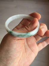 Load image into Gallery viewer, 50.2mm Certified Type A 100% Natural white with floating flowers/purple Jadeite Jade bangle BL92-4677