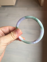 Load image into Gallery viewer, 卖了 54mm Certified Type A 100% Natural purple green slim round cut Jadeite Jade bangle AZ183-0512