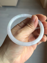 Load image into Gallery viewer, 55.4mm 100% natural Type A light purple white slim round cut jadeite jade bangle BM108-4525