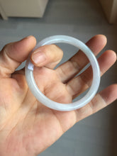 Load image into Gallery viewer, 55.4mm 100% natural Type A light purple white slim round cut jadeite jade bangle BM108-4525