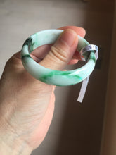 Load image into Gallery viewer, 46.7mm certified Type A 100% Natural sunny green/brown/white(白底青) kids Jadeite Jade bangle/scarf buckle PJ67-0098