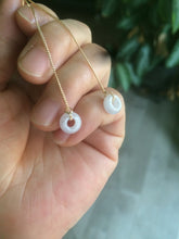 Load image into Gallery viewer, 100% Natural icy watery white/green/brown/purple ring dangling jadeite Jade earring C121