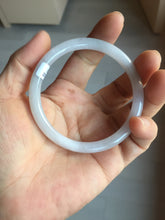 Load image into Gallery viewer, 55.4mm 100% natural Type A light purple white slim round cut jadeite jade bangle BM108-4525