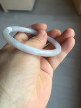 Load image into Gallery viewer, 55.4mm 100% natural Type A light purple white slim round cut jadeite jade bangle BM108-4525