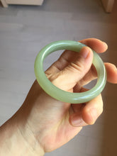 Load image into Gallery viewer, 54.5mm certified 100% Natural icy watery dark green gray nephrite bangle HN154-9685