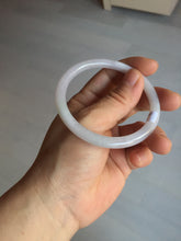 Load image into Gallery viewer, 55.4mm 100% natural Type A light purple white slim round cut jadeite jade bangle BM108-4525