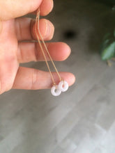 Load image into Gallery viewer, 100% Natural icy watery white/green/brown/purple ring dangling jadeite Jade earring C121