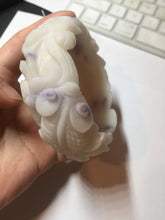 Load image into Gallery viewer, 55.5mm 100% natural pink red brown beige carved Goldern fish and lotus (金玉满堂) Quartzite (Shetaicui jade) bangle SY127