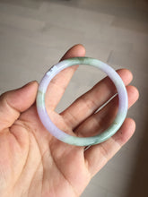 Load image into Gallery viewer, 卖了 54mm Certified Type A 100% Natural purple green slim round cut Jadeite Jade bangle AZ183-0512