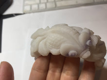 Load image into Gallery viewer, 55.5mm 100% natural pink red brown beige carved Goldern fish and lotus (金玉满堂) Quartzite (Shetaicui jade) bangle SY127