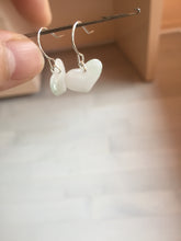 Load image into Gallery viewer, 100% Natural type A light green white heart jadeite Jade beads earring group BP56 (add-on item, not for sale individually)