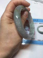 Load image into Gallery viewer, 59.2mm Certified Type A 100% Natural white/light purple/brown/yellow/gray(FU LU SHOU) Jadeite Jade bangle BF104-8634