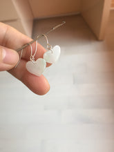 Load image into Gallery viewer, 100% Natural type A light green white heart jadeite Jade beads earring group BP56 (add-on item, not for sale individually)