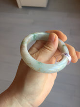 Load image into Gallery viewer, 51mm certified 100% natural Type A light green red with green floating flowers carved and golden-painted jadeite jade bangle PF80-6081