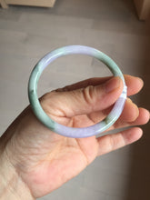 Load image into Gallery viewer, 卖了 54mm Certified Type A 100% Natural purple green slim round cut Jadeite Jade bangle AZ183-0512