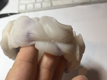 Load image into Gallery viewer, 55.5mm 100% natural pink red brown beige carved Goldern fish and lotus (金玉满堂) Quartzite (Shetaicui jade) bangle SY127