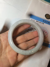 Load image into Gallery viewer, 58.3mm Certified 100% natural Type A light green/white chubby jadeite jade bangle BF78-4501