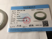 Load image into Gallery viewer, 55.3mm certified type A 100% Natural light green dark green gray(淡油青) black jadeite jade bangle BS152-0491