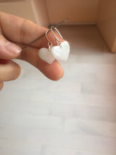 Load image into Gallery viewer, 100% Natural type A light green white heart jadeite Jade beads earring group BP56 (add-on item, not for sale individually)