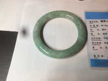 Load image into Gallery viewer, 55mm Certified type A 100% Natural green/white round cut Jadeite bangle BF79-4490