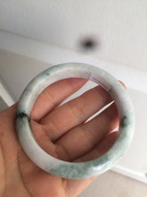 Load image into Gallery viewer, 55.8mm Certificated Type A 100% Natural White purple with green floating flowers Jadeite Jade bangle G110-9502