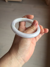 Load image into Gallery viewer, 57.5mm certified Type A 100% Natural light purple green floating flowers Jadeite Jade bangle AU13-1258