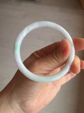 Load image into Gallery viewer, 55mm certified 100% natural white sunny green purple slim round cut jadeite jade bangle BL91-4675