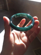 Load image into Gallery viewer, 57.5mm Certified Type A 100% Natural dark green/blue/gray/black Guatemala Jadeite bangle PJ145-1476