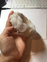 Load image into Gallery viewer, 55.5mm 100% natural pink red brown beige carved Goldern fish and lotus (金玉满堂) Quartzite (Shetaicui jade) bangle SY127