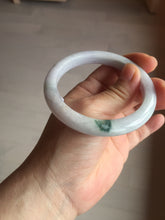 Load image into Gallery viewer, 57.5mm certified Type A 100% Natural light purple green floating flowers Jadeite Jade bangle AU13-1258