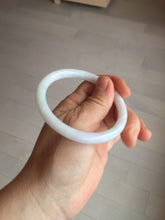 Load image into Gallery viewer, 55mm certified 100% natural white sunny green purple slim round cut jadeite jade bangle BL91-4675