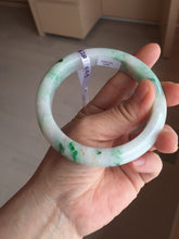 Load image into Gallery viewer, 60.2mm certified Type A 100% Natural light green sunny green light purple Jadeite Jade bangle BK139-5281